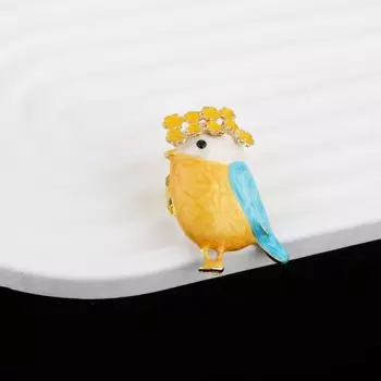 Gleaming Women Lapel Pins Garland Bird Enamel Pin Temperament Bird-shape Brooch Daily bird