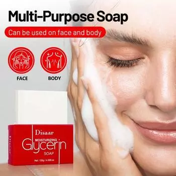 Глицериновое мыло ручной работы, 120 г, глубоко очищающее мыло для лица с контролем жирности, антиокислительное мыло для лица, пена для умывания с растительной эссенцией White белый