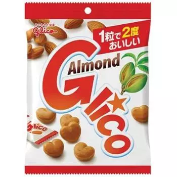Glico Almond Glycos в пакете 76 гЭта карамель замешивается с измельченным калифорнийским миндалем для придания ей вкуса. Эта карамель замешивается с измельченным калифорнийским миндалем. 1