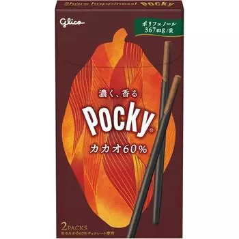 Glico Pocky Cacao 60% 2 пакетикаPocky - это музыкальный инструмент Campaign - 60% какао, самая горькая кака Pocky - это музыкальный инструмент Campaign - 60% какао, 1