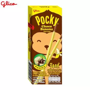 Glico Pocky Choco со вкусом банана, шоколадный бисквит со вкусом банана, кондитерские изделия 25 г x 10 шт / 20 шт / 30 шт - Thai Snack 25 g x 10 pcs