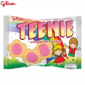 Glico Teenie Strawberry Flavor, Бисквит со вкусом клубники, кондитерские изделия, 45 г x 10 шт/20 шт/30 шт - Thai Snack 45 g x 10 pcs
