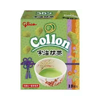 Glico Uji Matcha Colon 18 индивидуально упакованных пакетиков Kyoto Uji Matcha местные сладости Glico Colon