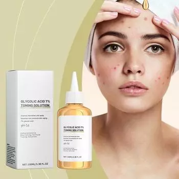 Гликолевой 7% тоник 100мл Обычный гликолевый 7% тонер для удаления прыщей, осветления следов прыщей, удаления прыщей, восстановления и омоложения кожи 100мл