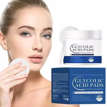 Гликолевый отшелушивающий диск для очищения лица от грязи и жира, выравнивания баланса воды и жира, выравнивания тона кожи, очищающие диски, таблетки для очищения лица, 10 мл белый