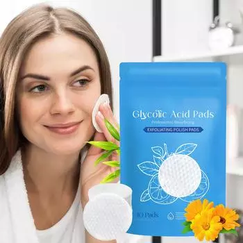 Гликолевый отшелушивающий диск для очищения лица от грязи и жира, выравнивания баланса воды и жира, выравнивания тона кожи, очищающие диски, таблетки для очищения лица, 10 мл синий