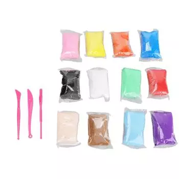 Глина, высыхающая на воздухе, 12 цветов, космическая глина, ультралегкая мягкая глина, ручная работа, пластилин для моделирования своими руками с утилитой