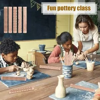 Глиняная текстура, роликовый ролик, печать, многоцелевой, удобный, деревянный, скалка, ролик для теста, аксессуары для выпечки C