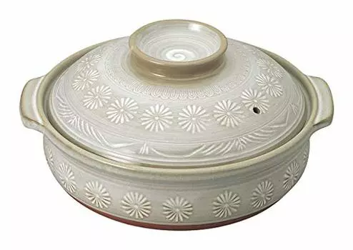 Глиняный горшок из керамики Гинпо 8 Посуда Банко Ханамисима Открытый огонь No.