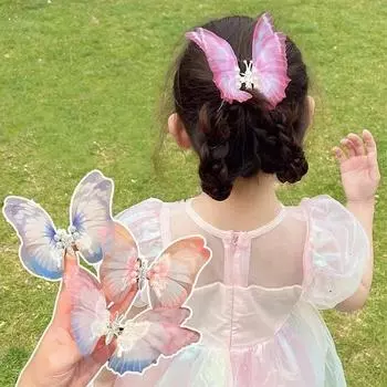 Glitter Butterfly Hair Clips Dancing Colorful Butterfly Pearl Hair Barrettes for Women Kids Girls Hair Accessories Party Decor