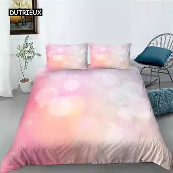 Glitter Duvet Cover Set Shiny Pink Gold Glitter Stars Bedding Set for Kids Girls Cute Style Double Queen King Size Quilt Cover EU single(135x200cm)
