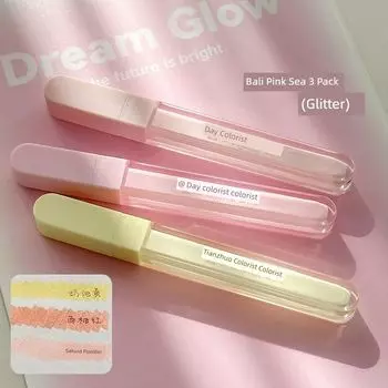 Glitter Fluorescent Pen Light Color Series Acrylic Good-looking Large Capacity Student Focus Hand Account Color Marker Bali Powder Sea 3 Pack (Glitter)
