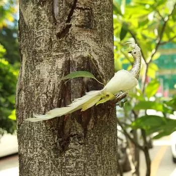 Glitter Simulation Peafowl Model Artificial Feathers Bird Home Garden Decoration CHINA