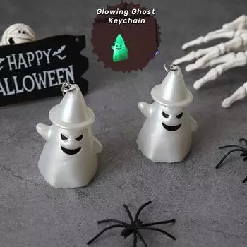 Glittery Ghost Dolls Keychain Dainty Car Keyring Cute Halloween Ornaments Halloween Decor necklace