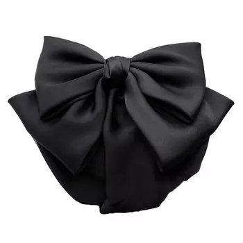 GLOBAL BOX Ribbon Barrette with Net Hairstyle Black чёрный