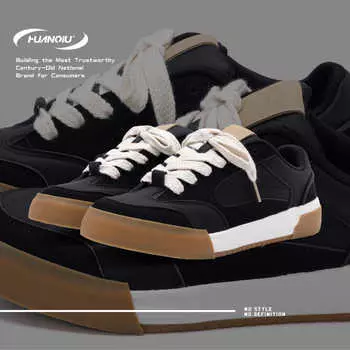 Global casual lightweight board shoes men s ZHQ-XA339 spring black men s shoes versatile platform men s low-top trendy shoes 39 чёрный