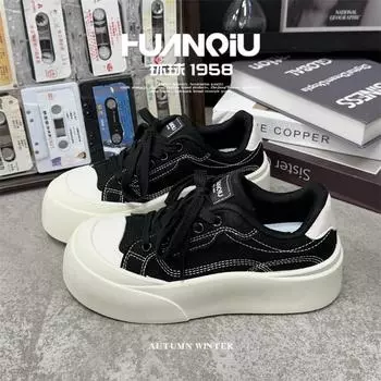 Global Comfortable Versatile Board Shoes Women s Shoes ZHQ68212 Spring Simple and Lightweight 2025 New Versatile Niche Casual 35 чёрный