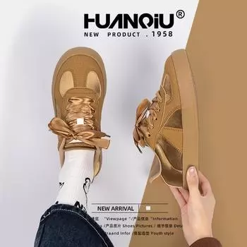 Global comfortable wear-resistant training shoes women s 2025 spring shock-absorbing thick-soled versatile board shoes ZHQ-XA183 35 золотой