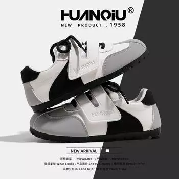 Global Dexun Shoes Women s 2025 Spring Women s Shoes Velcro Shoes Versatile Niche Casual Board Shoes KMXFX8093 35 бежевый