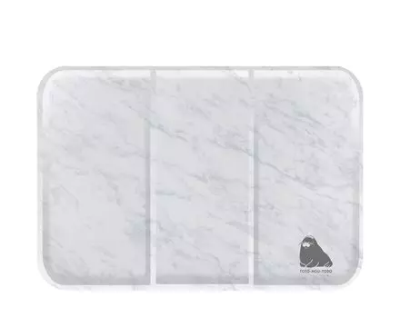 Global Japan Sea Lion Soft Sauna Mat Water Repellent Folding Compact Cushion Gray White Marble Pattern