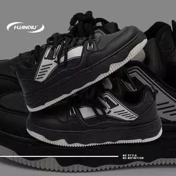 Global men s shoes trend retro black board shoes men s new popular versatile casual sports shoes ZHQ5671 39 чёрный