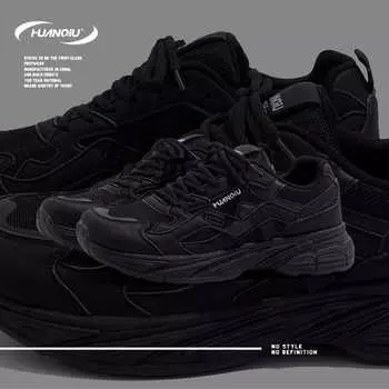 Глобальная мужская обувь, черные универсальные туфли для папы, новая весенняя обувь в стиле ретро, повседневная модная мужская обувь ZHQ-ZL8898 39 чёрный