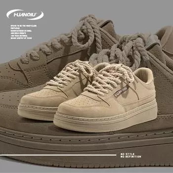 Глобальная мужская обувь универсальная повседневная обувь бренда Tide, весенние новые туфли на платформе Tide, спортивная обувь в стиле ретро HY003 39 хаки