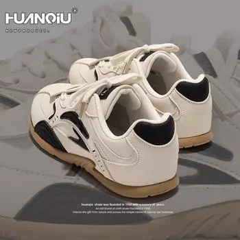 Глобальная толстая подошва, женская весенняя нишевая удобная и легкая повседневная обувь, амортизирующая и износостойкая спортивная обувь ZHQ-XA239 40 бежевый