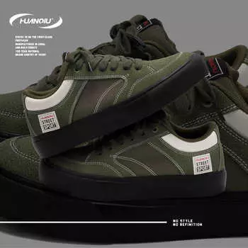 Глобальная универсальная парусиновая обувь мужская весенняя мода платформа повседневная мужская обувь дышащая обувь для скейтбординга ZHQ-XA222 39 темно-зеленого
