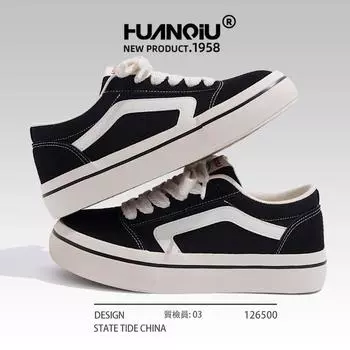 Глобальные черные парусиновые туфли женские популярные дышащие универсальные студенческие спортивные туфли для отдыха на природе ZHQ-XA118X 35 чёрный