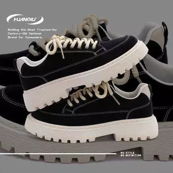 Global popular tooling boots men s ZHQ-HY858 spring versatile casual trend men s shoes outdoor fashion trendy shoes 39 чёрный