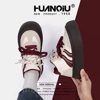 Global trend fashion board shoes women s ZHQ5803 spring new heightening light luxury women s shoes student versatile casual shoes 35 бордовый