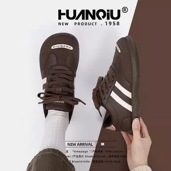 Global trend lightweight board shoes women s 2025 autumn new soft-soled comfortable non-slip wear-resistant training shoes ZHQ68179 35 коричневый