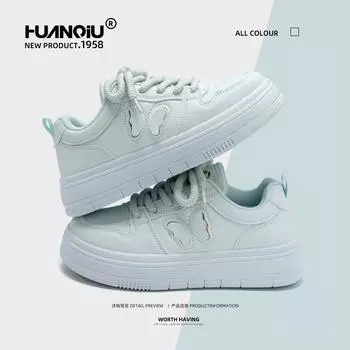 Global white shoes women s ZHQ3550 winter versatile dopamine shoes women s casual thick-soled heightening student board shoes 35