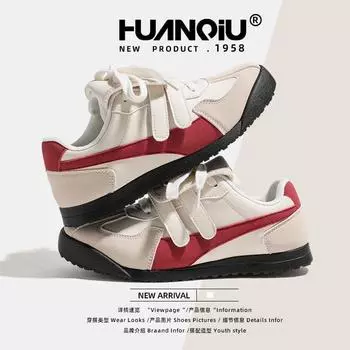 Global women s shoes flat-soled Dexun shoes XHQ-G330 spring students new versatile soft-soled Velcro casual board shoes 35