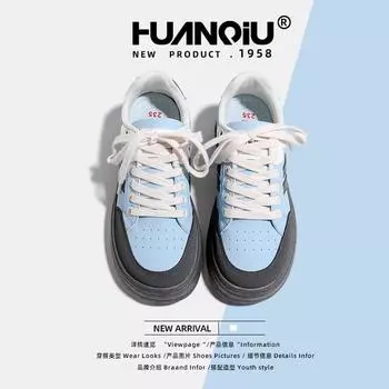 Global women s shoes thick baseplate shoes 2025 spring school style versatile niche trend casual shoes KM-LWX3082 35 синий