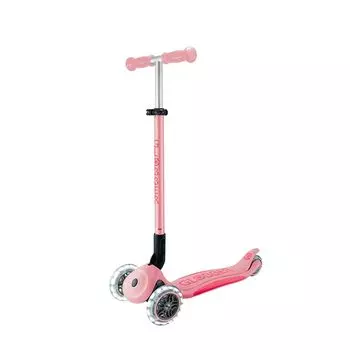 GLOBBER Light Pastel Pink x Fuchsia 3 Wheels 4 Level Height Adjustment Glowing LED Tires Folding No Tools Required Kick Scooter WLGB4397102