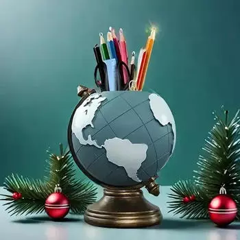 Глобус держатель для ручек, стаканчик для карандашей, удобный прочный органайзер для стола