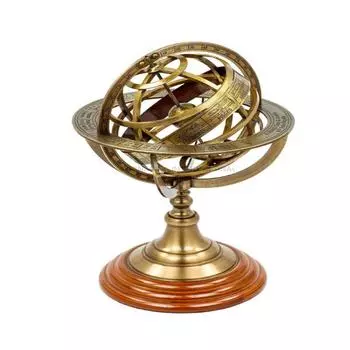 Глобус «Зодиакальная сфера» – 12,7 см, армиллярная сфера из цельной латуни как