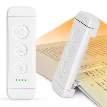 Glocusent Book Light Reading Light для чтения в постели, перезаряжаемый портативный светодиодный светильник для чтения из поликарбоната ABS, 3 цветовых температуры и 5 уровней яркости