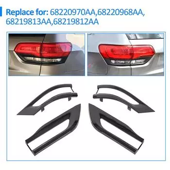 Gloss Black Tail Light Lamp Cover Trim Bezel For 2014-2021 Jeep Grand Cherokee