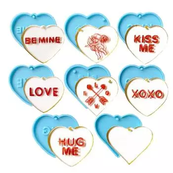 Глянцевые силиконовые формы для изготовления брелоков ко Дню святого Валентина, формы для изготовления подвесок и ювелирных изделий из эпоксидной смолы 1