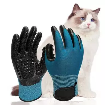 Glove Cat Hair Deshedding Pet Glove Cat Grooming Brush Glove Dog Comb for Cats Bath Hair Remover Clean Brush For Animal чёрный