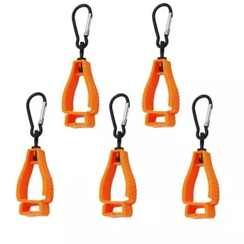 Glove Clip Glove Holder Glove Holder One Side Carabiner Type Durable Gloves Towel Gardening Goods for Work 5 Pieces (Orange)