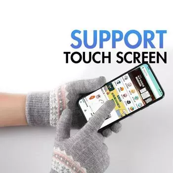 Gloves Autumn And Winter Gloves Wool Mittens Knitted Cashmere Gloves Female Gloves розовый