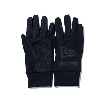 Gloves Fleece Boa Fur Smartphone Compatible Back of Hand Logo Black L GLOVES E TOUCH BIG FLAG BLK BLK [New Era] Black/Flag