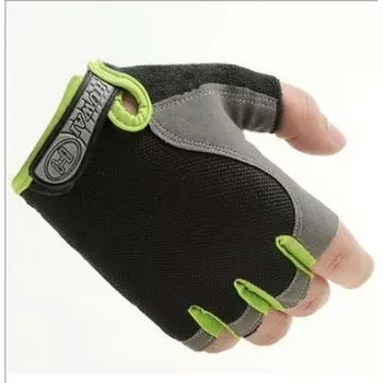 Gloves for Riding Fitness Hiking Rock Climbing Spring and Summer Men and Women Neutral Sports Thin Section Breathable Non Slip Foreign Trade Style Black Green XL