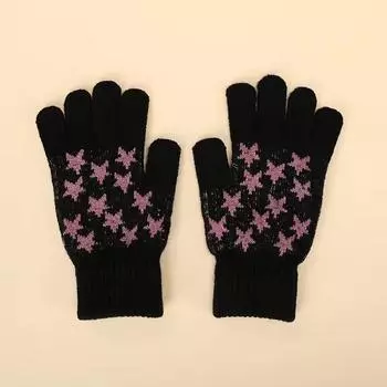 Gloves In Winter Women Ins Cute Plus Velvet Warm Cold Touch Screen Riding Student Five Fingers Cycling Autumn and Winter