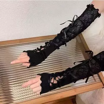 Gloves Lace Women s Subculture Half Soles Y2g Accessories Black