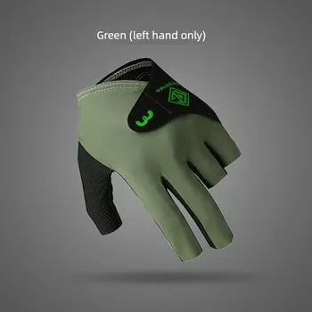 Gloves Men s and Women s Half Finger Abrasion Resistant Non Slip Left Hand High-End Snooker Dedicated Table Tennis Three Finger Missing Finger Professional billiards gloves m-Green M